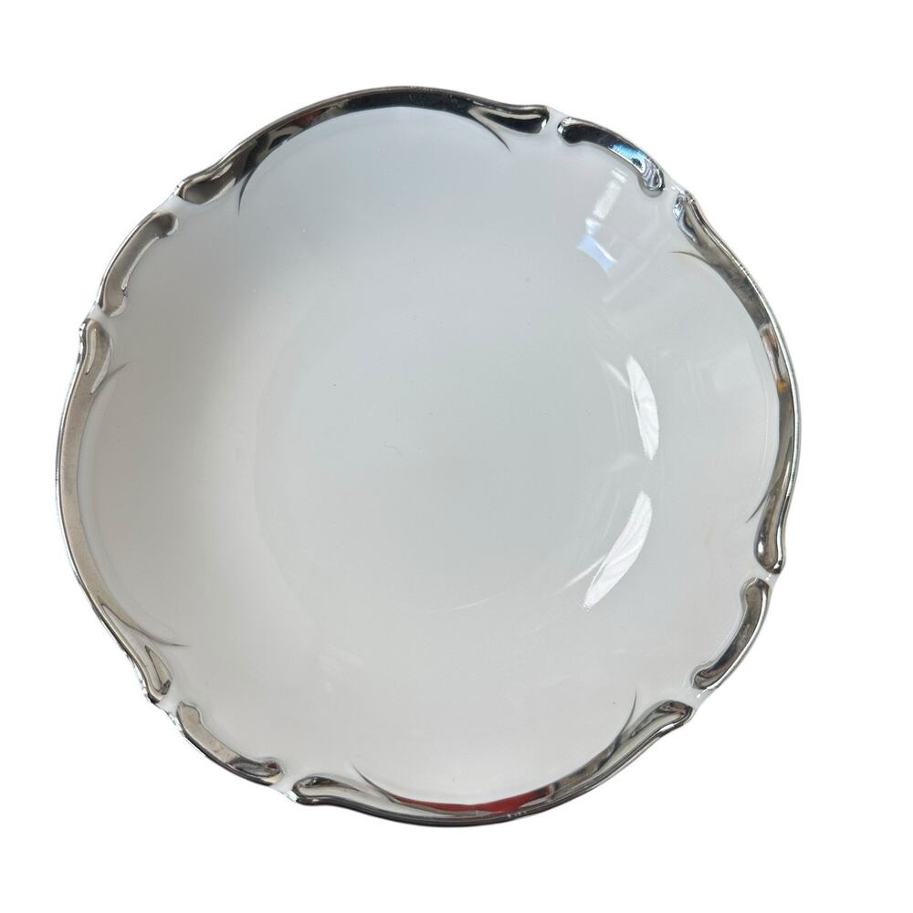 Vintage Harmony House Starlight Fine China Platinum Edges Small Bowls Set Of 2